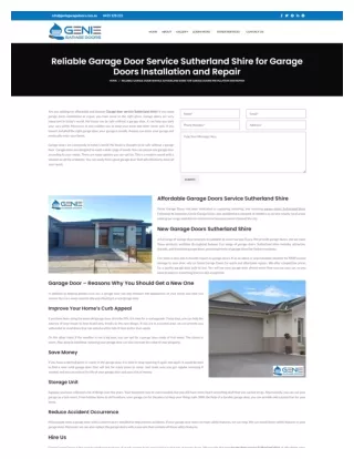 Garage Door Repairs Sutherland Shire