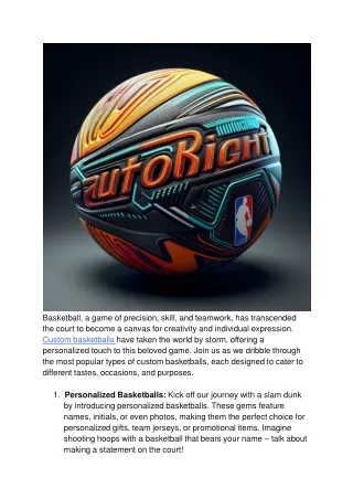 Slam Dunk Style_ Exploring the Most Popular Custom Basketballs