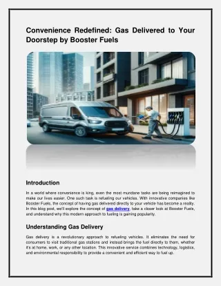 Convenience Redefined: Gas Delivered to Your Doorstep by Booster Fuels