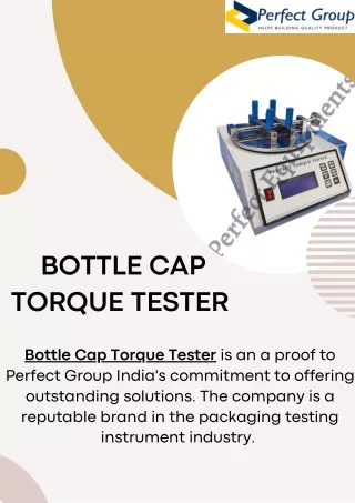 Bottle cap torque tester | Perfect Group India