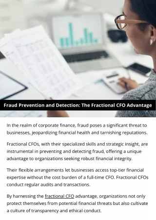 Fraud Prevention and Detection The Fractional CFO Advantage