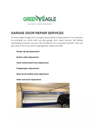 Green Eagle Garage Door Repair, Service & Maintenance in Denton