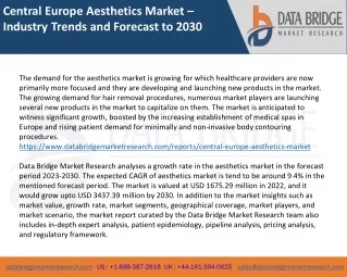 Central Europe Aesthetics Market – Industry Trends and Forecast to 2030
