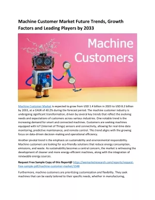 Machine Customer Market