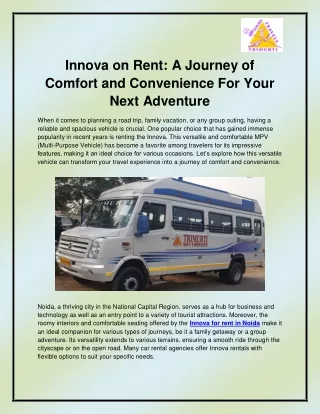 Innova on rent Noida