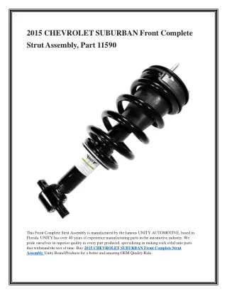 2015 CHEVROLET SUBURBAN Front Complete Strut Assembly, Part 11590