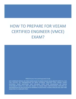 How to Prepare for Veeam Certified Engineer (VMCE) Exam?