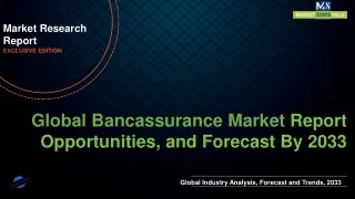 Bancassurance Market will reach at a CAGR of 6.1% from to 2033