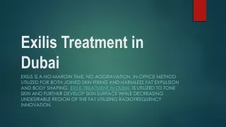 Exilis Treatment in Dubai