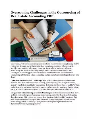 Overcoming Challenges in the Outsourcing of Real Estate Accounting ERP