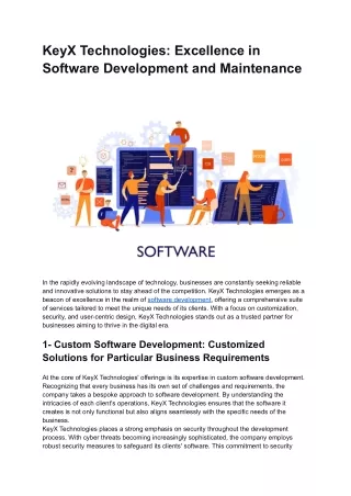 KeyX Technologies_ Excellence in Software Development and Maintenance