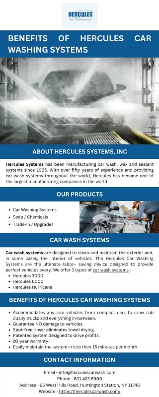 Benefits of Hercules Car Washing Systems