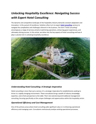 Unlocking Hospitality Excellence