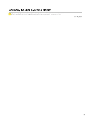 Germany Soldier Systems Market