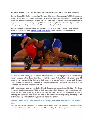 Summer Games 2024 WCAP Wrestlers Target Olympic Paris after Pan Am Win
