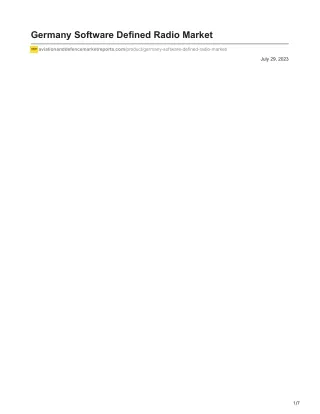 Germany Software Defined Radio Market