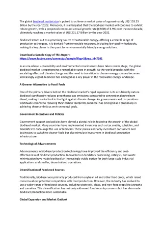 Biodiesel Market Business Overview, New Share, Trends Analysis, And Forecast