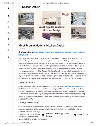 Most Popular Modular Kitchen Design