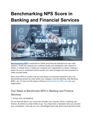Benchmarking NPS Score in Banking and Financial Services