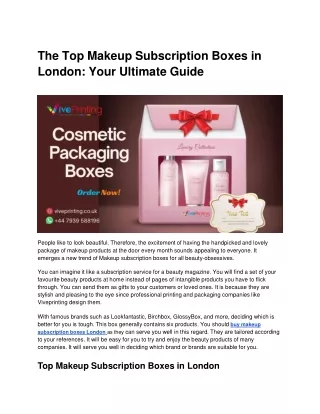 The Top Makeup Subscription Boxes in London: Your Ultimate Guide