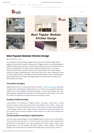 Most Popular Modular Kitchen Design
