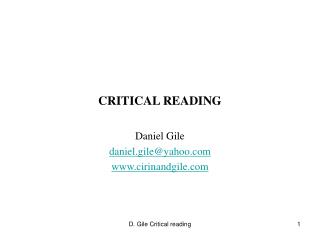 CRITICAL READING