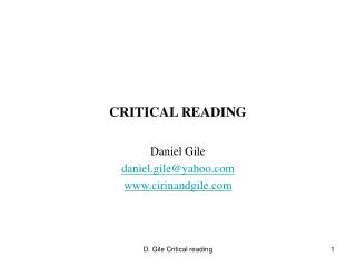 CRITICAL READING