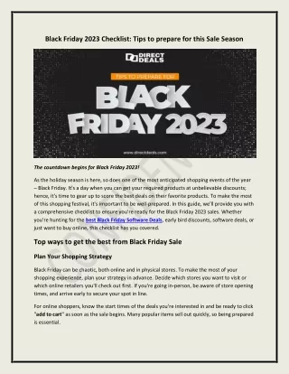 Black Friday 2023 Checklist: Tips to prepare for this Sale Season