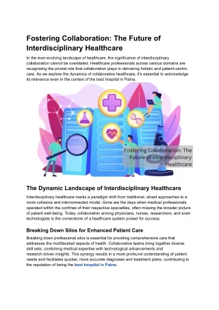 Fostering Collaboration_ The Future of Interdisciplinary Healthcare