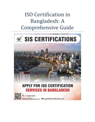 ISO Certification in Bangladesh: A Comprehensive Guide