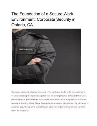 The Foundation of a Secure Work Environment_ Corporate Security in Ontario, CA