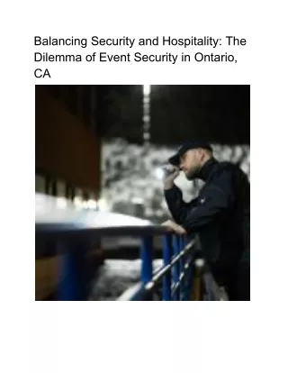 Balancing Security and Hospitality_ The Dilemma of Event Security in Ontario, CA