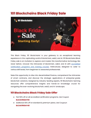 101 Blockchains' Black Friday Sale