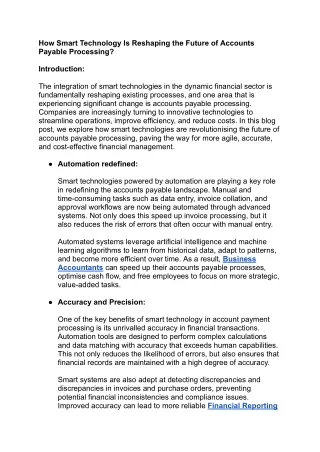 How Smart Technology Is Reshaping the Future of Accounts Payable Processing