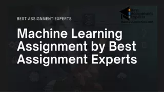 Machine Learning Assignment Help by Best Assignment Experts