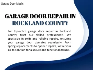 GARAGE DOOR REPAIR IN ROCKLAND COUNTY