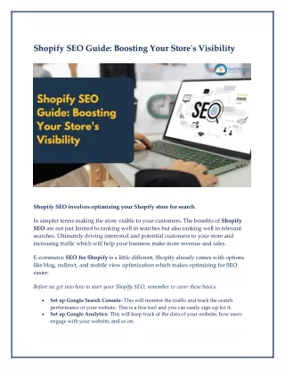 Shopify SEO Guide Boosting Your Store's Visibility