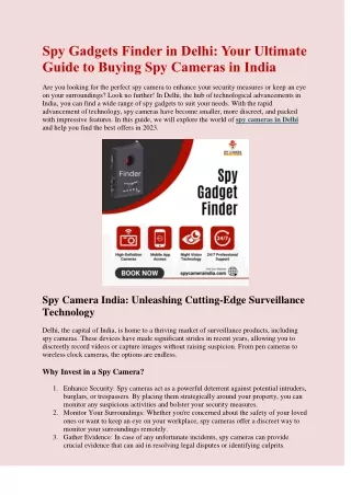 Spy Gadgets Finder in Delhi: Your Ultimate Guide to Buying Spy Cameras in India