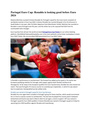Portugal Euro Cup Ronaldo is looking good before Euro 2024