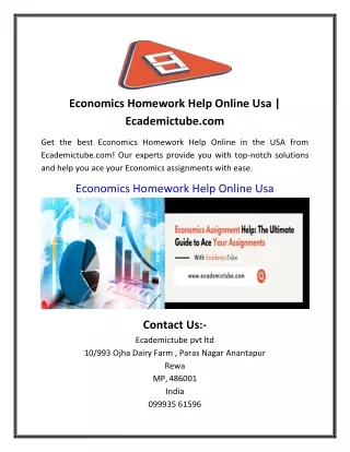 Economics Homework Help Online Usa | Ecademictube.com