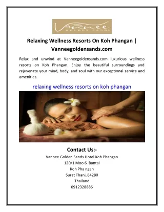 Relaxing Wellness Resorts On Koh Phangan | Vanneegoldensands.com