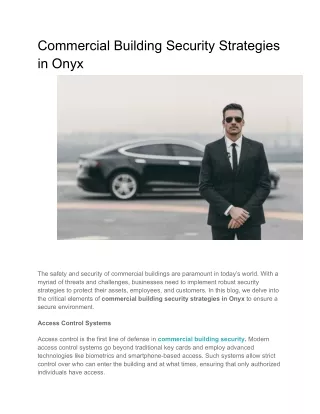 Commercial Building Security Strategies in Onyx