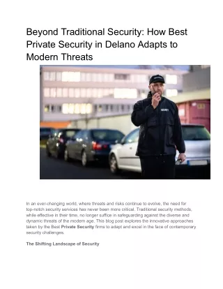 Beyond Traditional Security_ How Best Private Security in Delano Adapts to Modern Threats