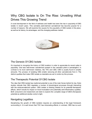 Why CBG Isolate Is On The Rise_ Unveiling What Drives This Growing Trend