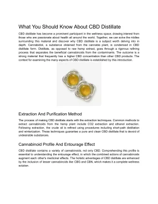 What You Should Know About CBD Distillate