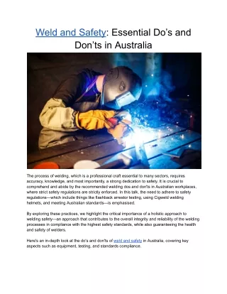 Welding Safety_ Essential Do’s and Don’ts in Australia