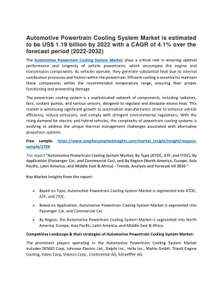 Automotive Powertrain Cooling System Market