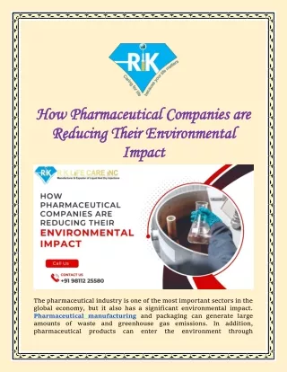 How Pharmaceutical Companies are Reducing Their Environmental Impact