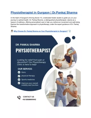 Physiotherapist in Gurgaon  | Dr. Pankaj Sharma.