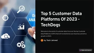Top 5 Customer Data Platform Of 2023 - TechDogs
